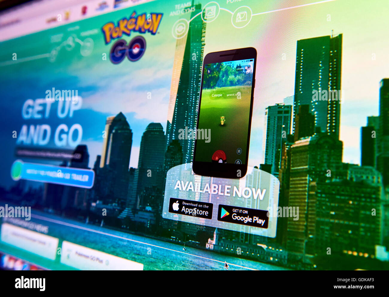 Pokemon Go home page Stock Photo