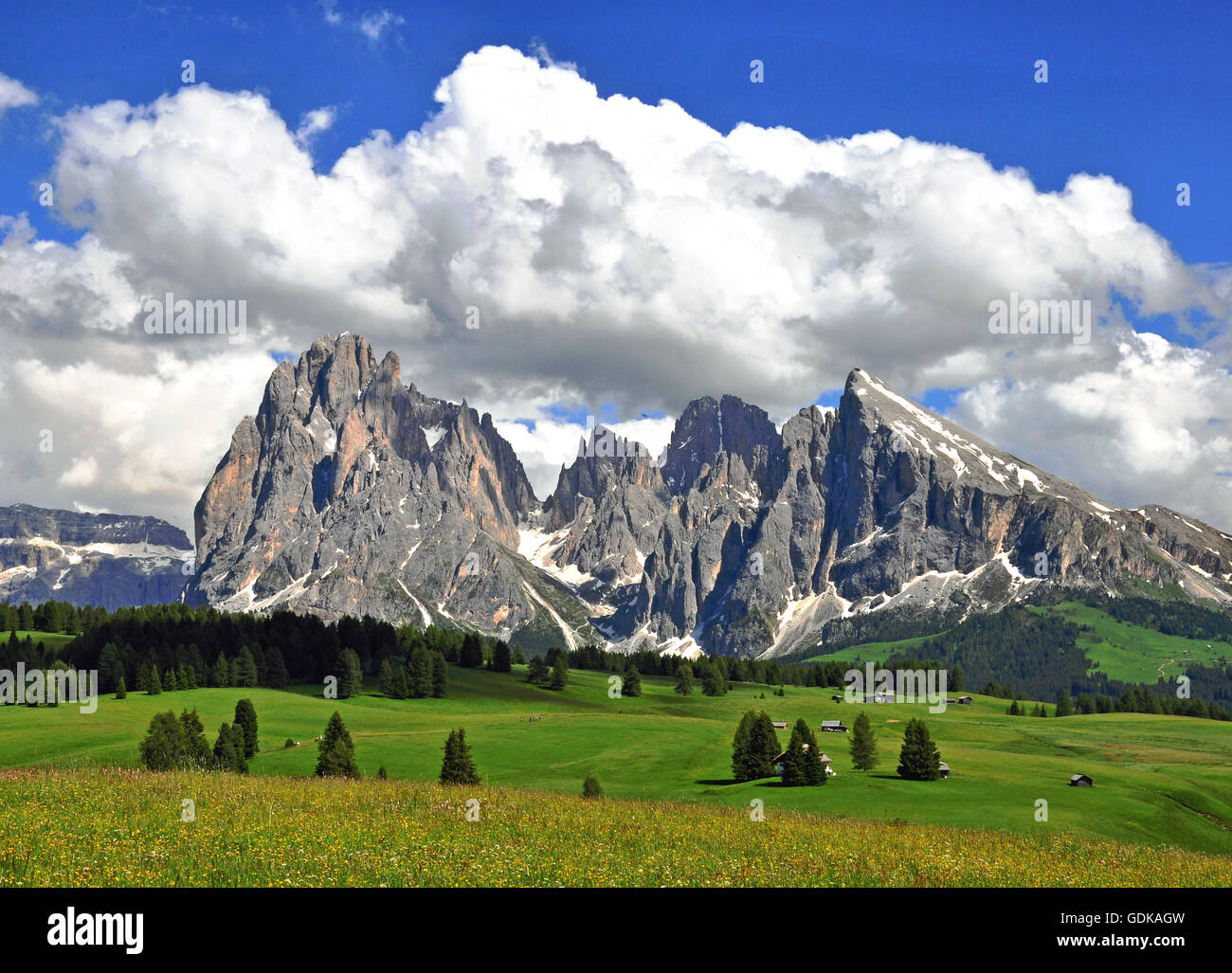 Mountains and clouds, Val Gardena, italian Alps Stock Photo - Alamy