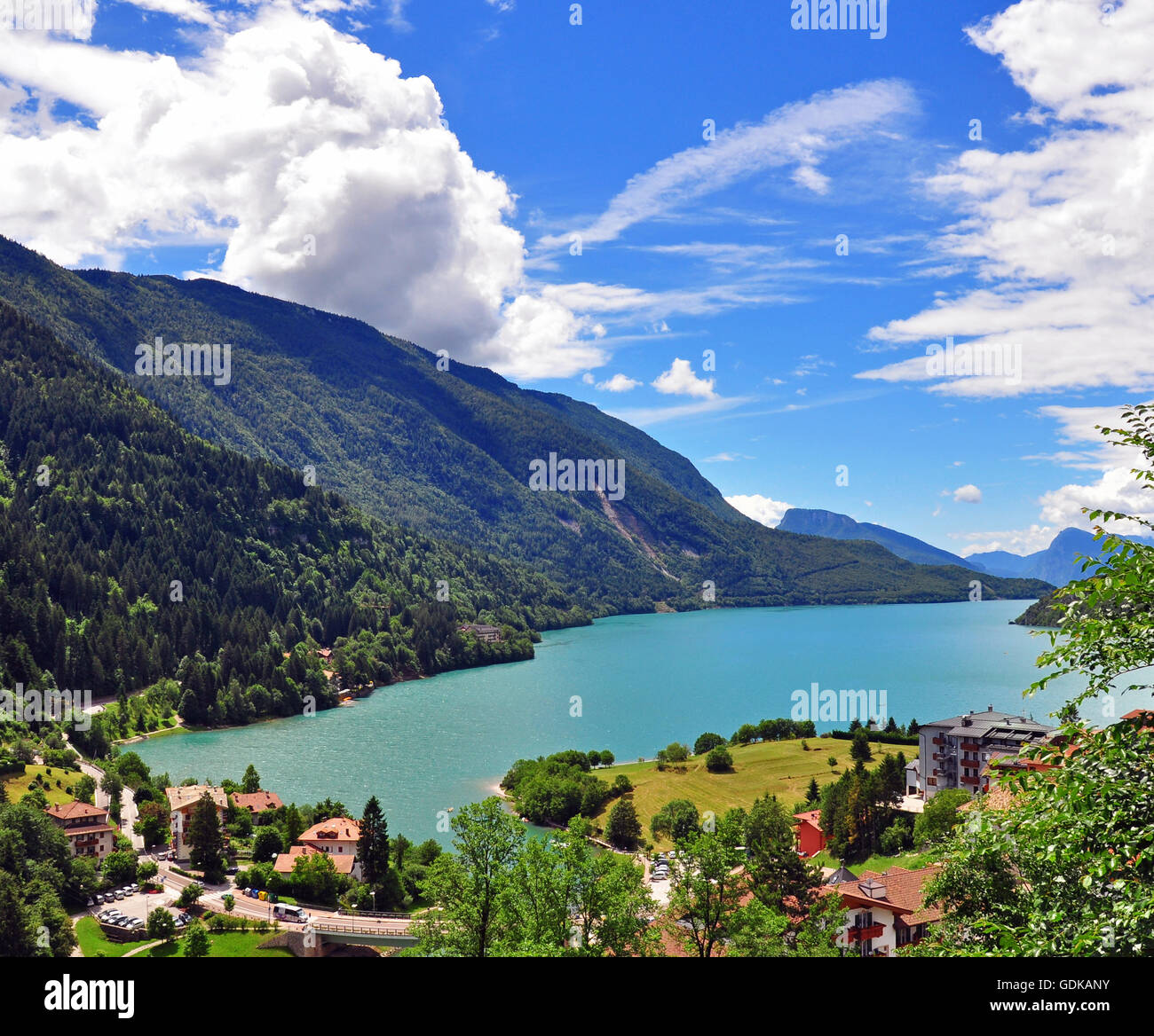Molveno lake, Italy Stock Photo - Alamy