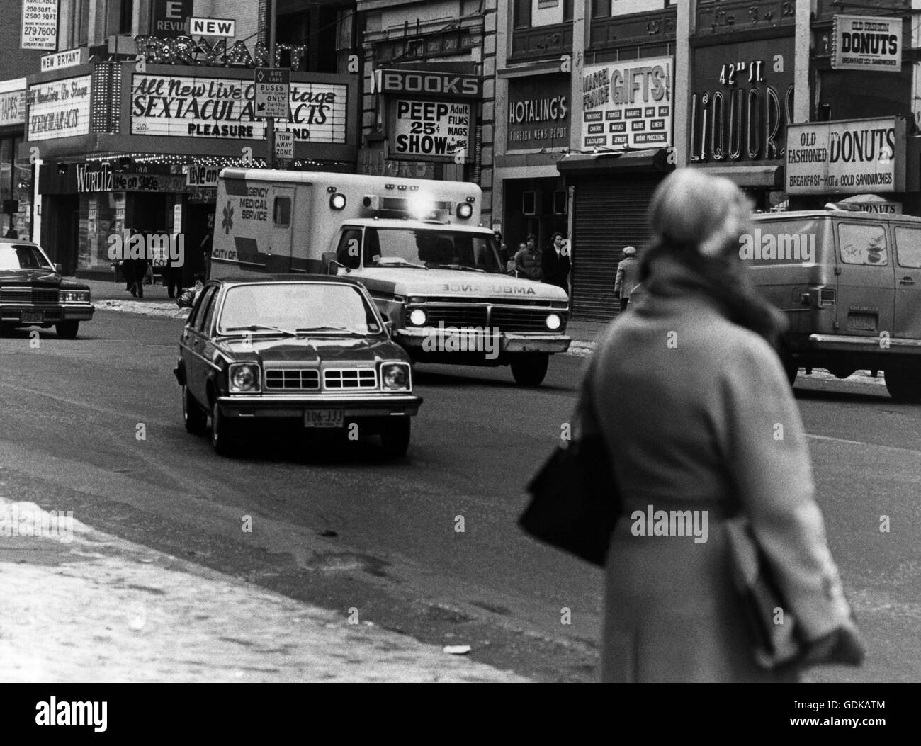 Paramedics on the way down Broadway Stock Photo