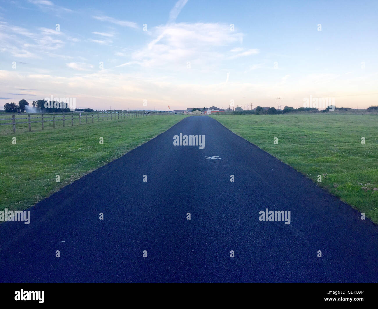 A view showing the entrance to Breighton airport near Selby, north Yorkshire, where five people have been seriously hurt in a helicopter crash at the aerodrome. Stock Photo