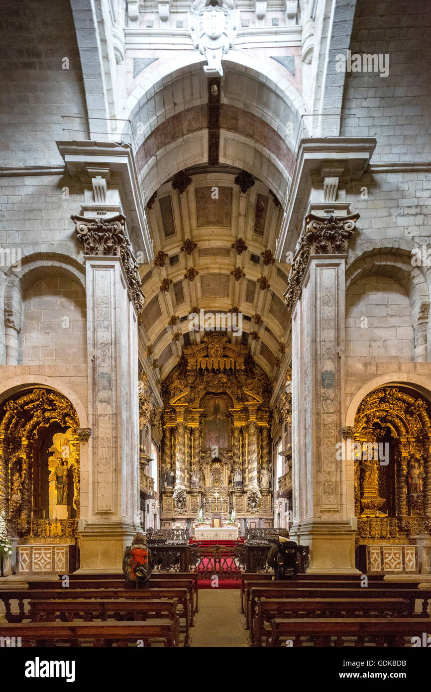 Chancel, the Sé Cathedral, Barredo quarter, UNESCO World Heritage Site, Porto, District of Porto, Portugal, Europe, Travel, Stock Photo