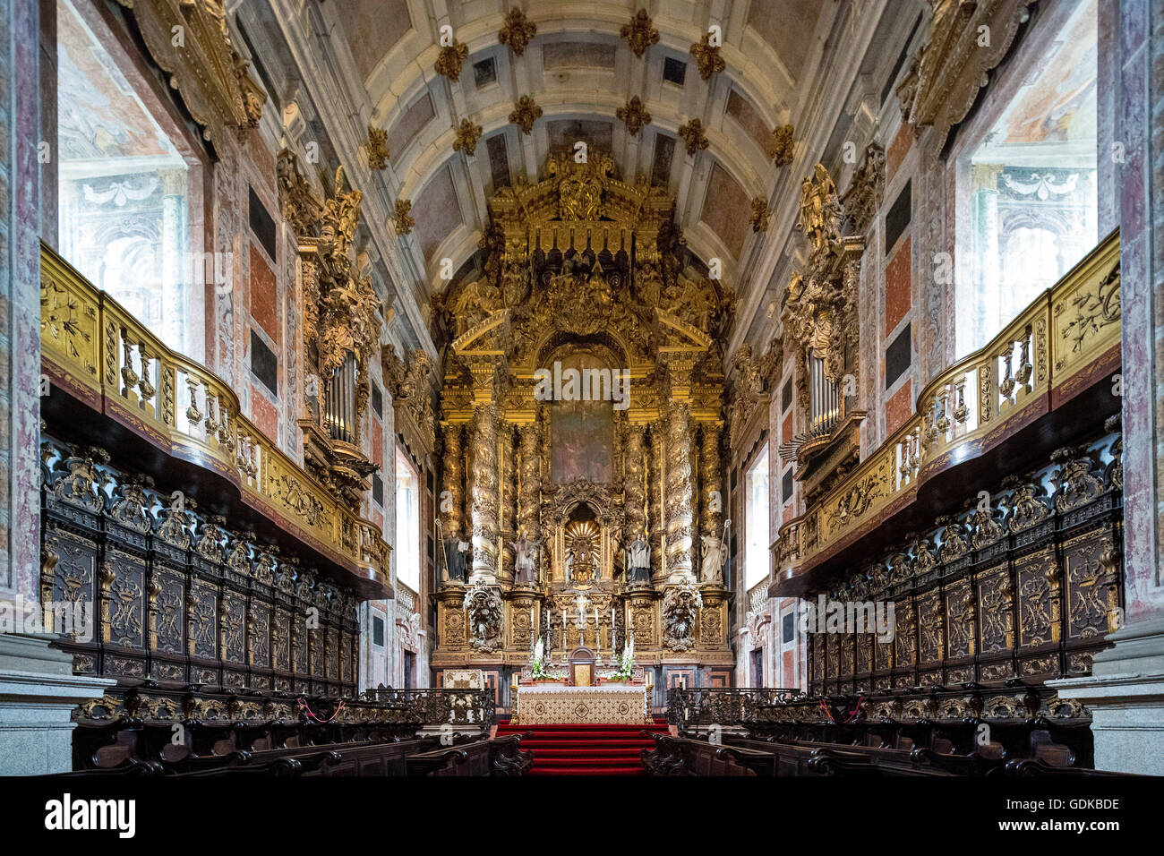 Chancel, the Sé Cathedral, Barredo quarter, UNESCO World Heritage Site, Porto, District of Porto, Portugal, Europe, Travel, Stock Photo