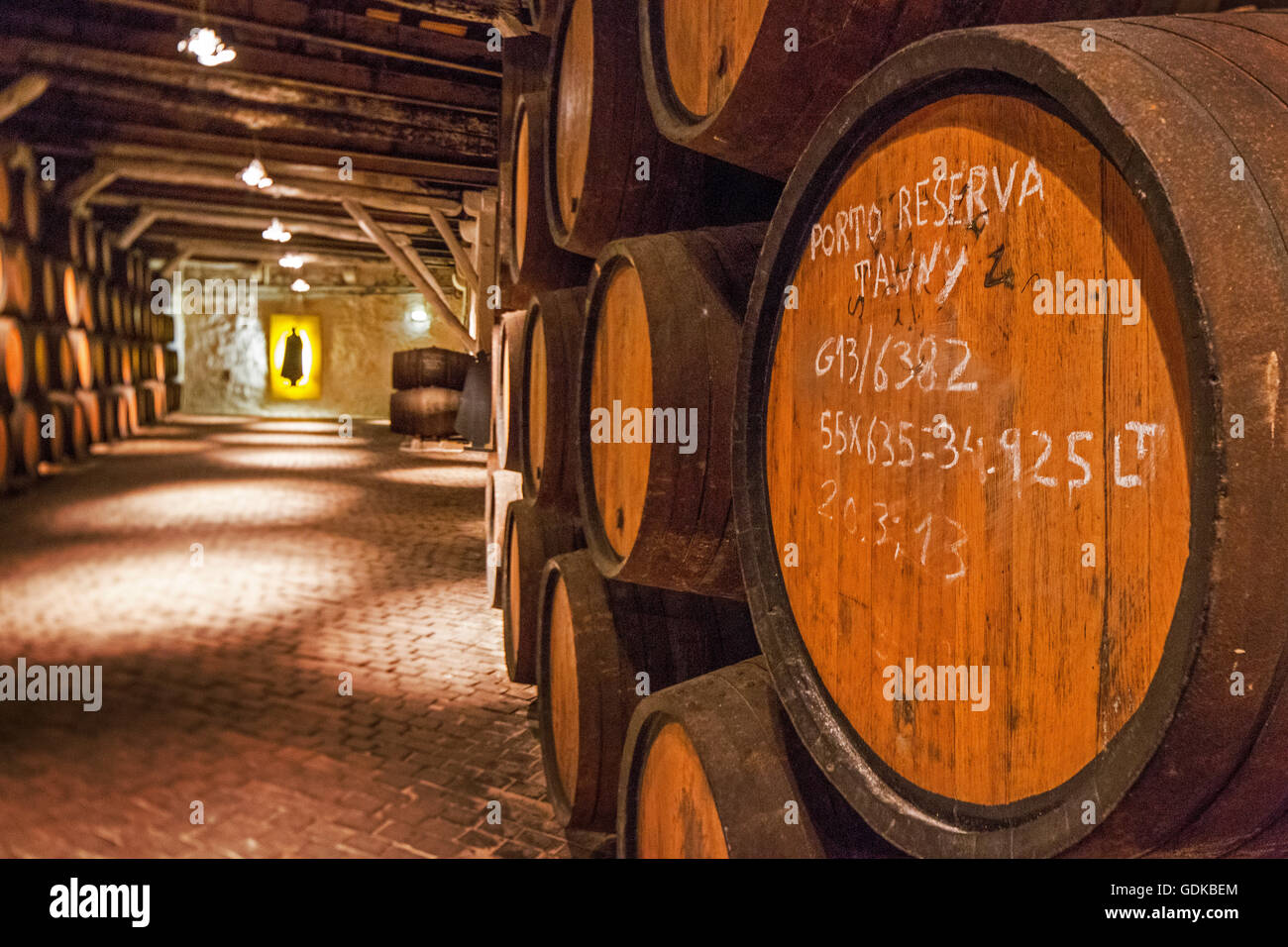 Port wine barrels, wine cellar wine cellar Sandeman in Gaia, Porto
