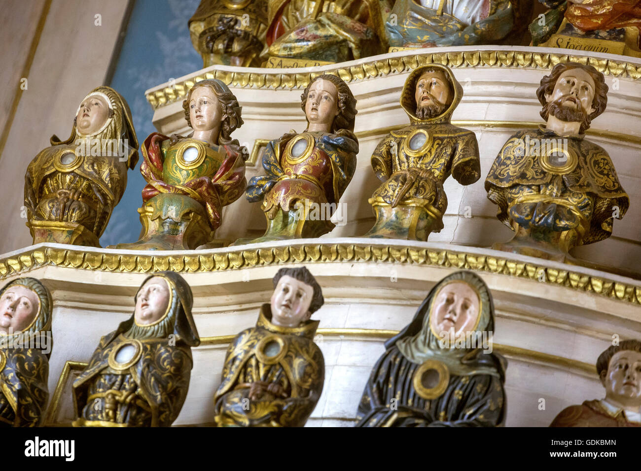 Chapel with figures and relics, Bom Jesus do Monte, Sanctuary of Braga, Braga, Braga District, Portugal, Europe, travel, travel Stock Photo