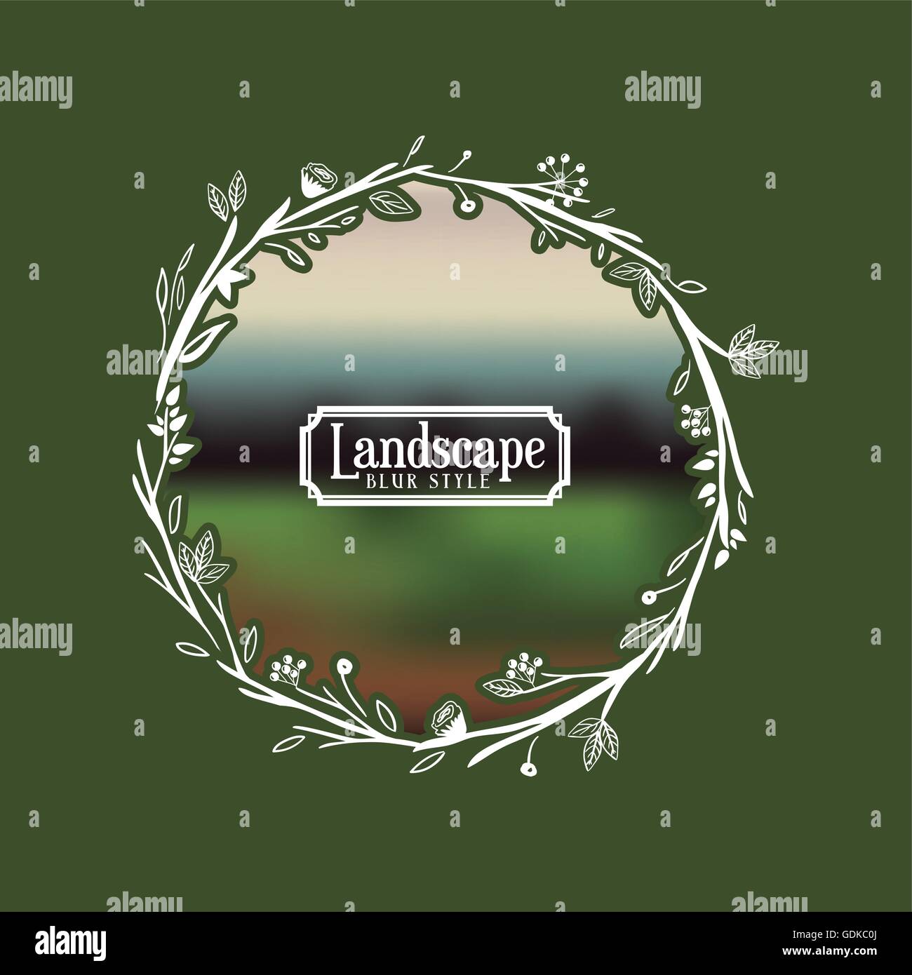 landscape frame with blur background isolated icon design Stock Vector ...
