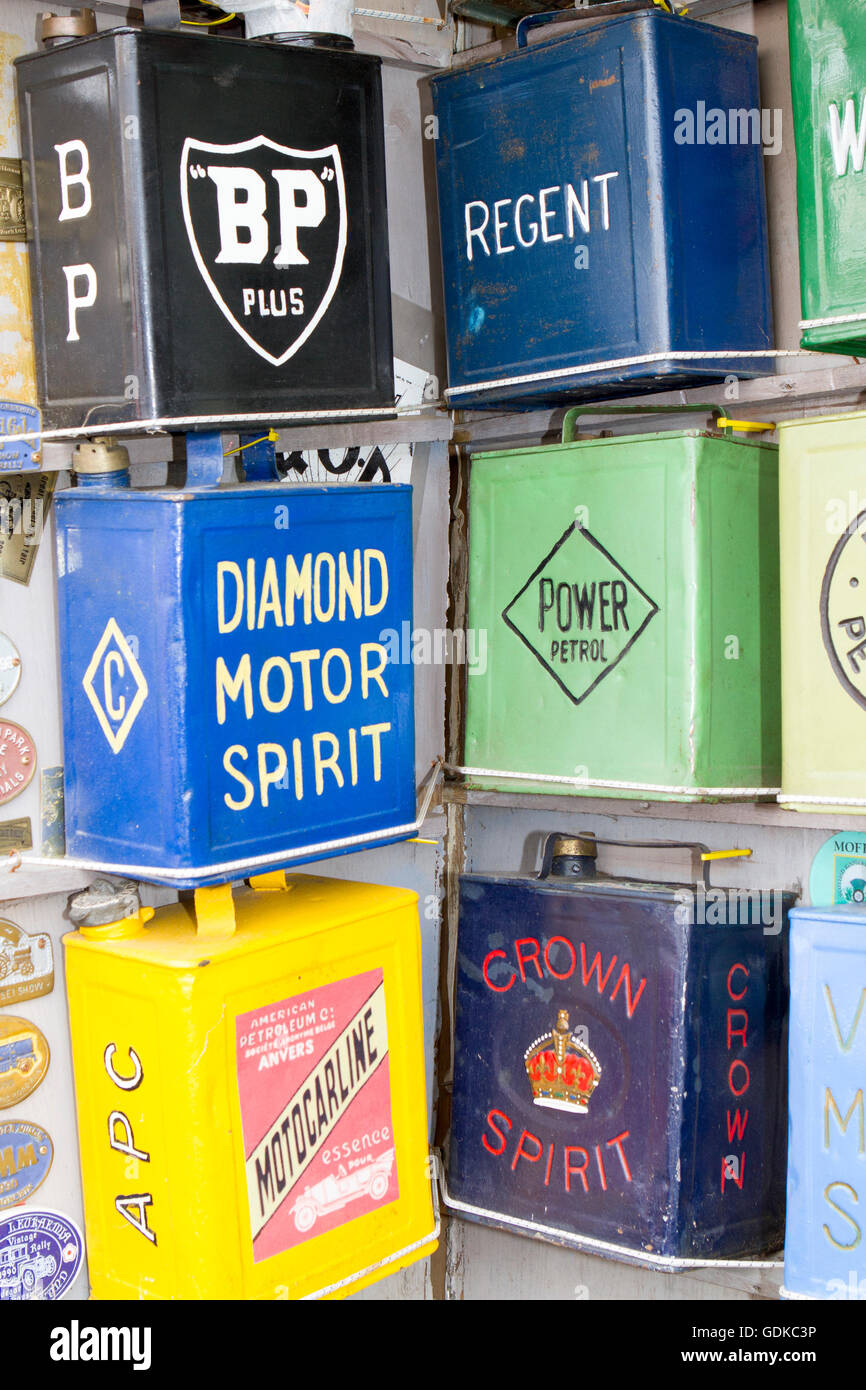 Collectors Jerry Cans prewar to 1950. Fleetwood, Lancashire, UK Stock