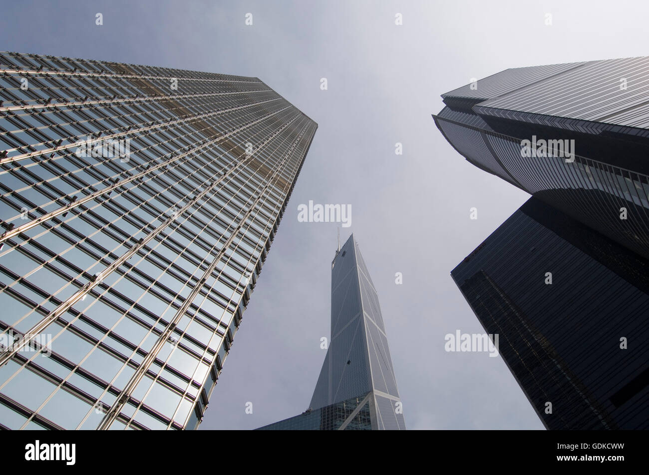 Cheung Kong Centre, Bank of China Tower, Asia Pacific Finance Tower and Citibank Tower, left to right, Central district Stock Photo