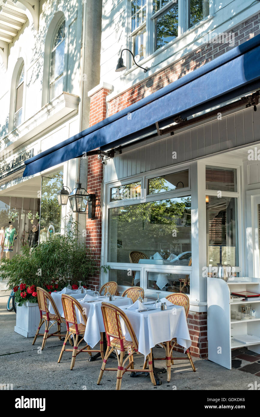 Partial View of a Typical Outdoor Cafe Restaurant in a Beach Town