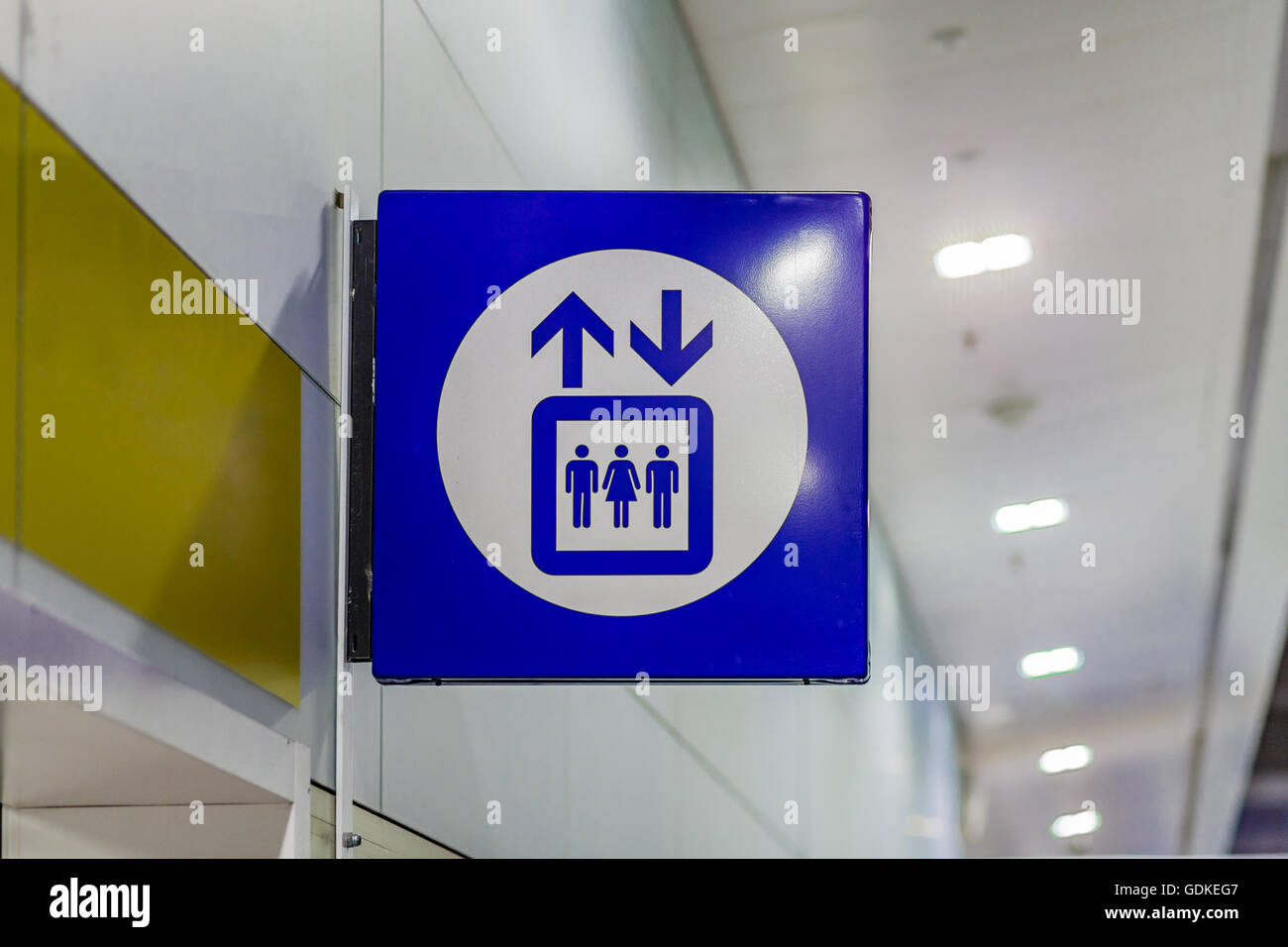 generic blue sign for elevator Stock Photo