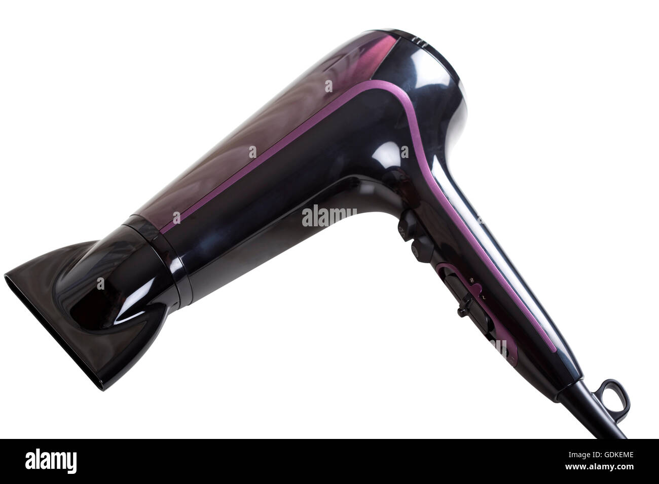 Modern hair dryer isolated on white background with clipping path Stock Photo