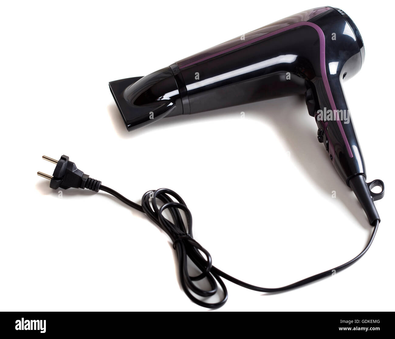 Modern hair dryer on white background Stock Photo