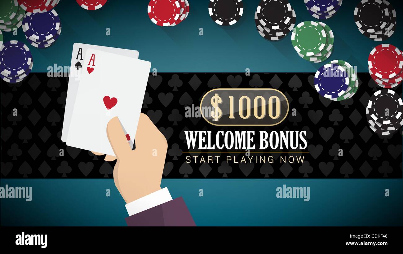 Poker chips cards showing aces Stock Vector Images Alamy