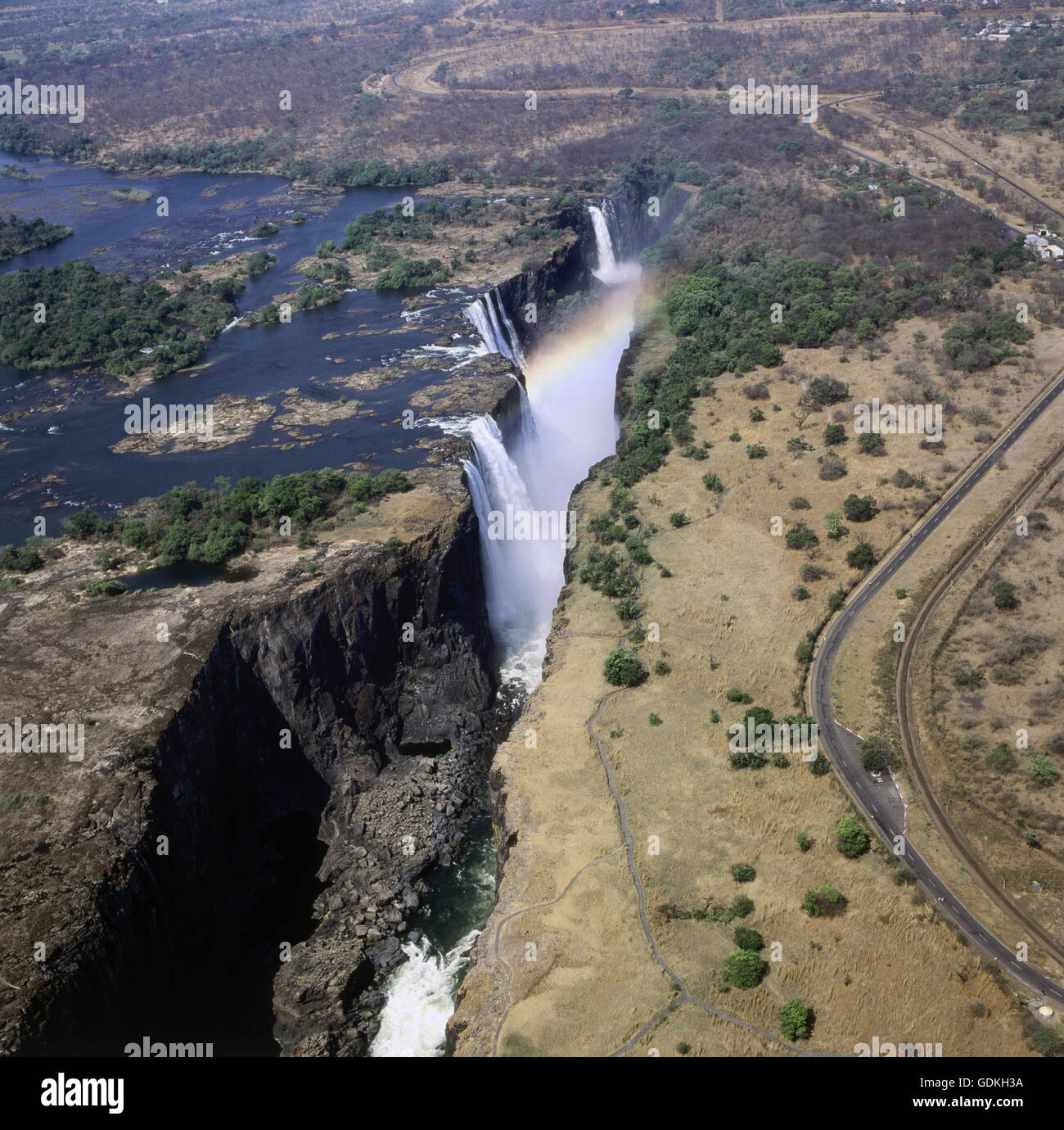 geography / travel, Zimbabwe, landscapes, Victoria Falls, aerial view