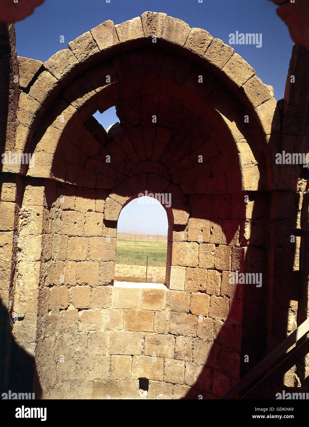 geography / travel, Jordan, Al Hamman, ruin of the palace of the Umayyad Caliphate, built: circa 660 / 750, detail, apse, Stock Photo