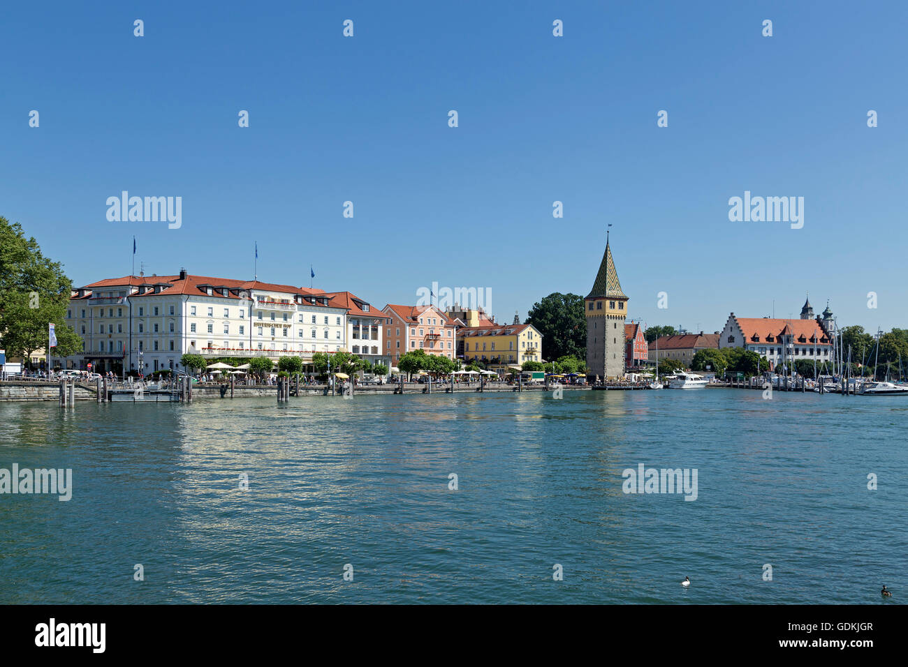 harbour with Mangenturm, Lindau, Lake Constance, Bavaria, Germany Stock Photo Alamy