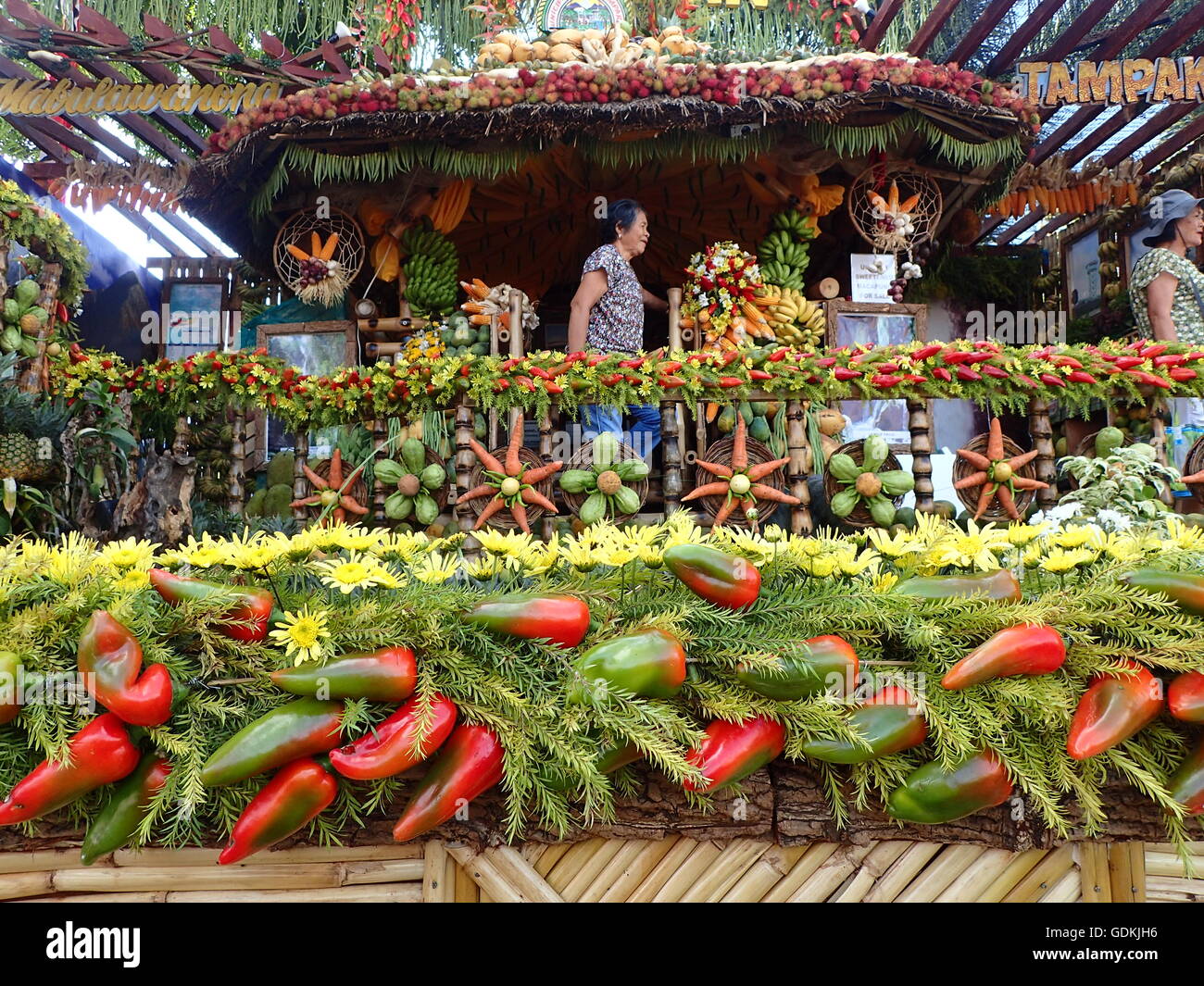 Koronadal City, Philippines. 18th July, 2016. Different agricultural products and handicrafts of South Cotabato were showcased through artistically designed houses displayed in Koronadal City during the 50th founding anniversary of the province.Thousands of local spectators were awed by the creativity of the residents of the said province in Mindanao. © Sherbien Dacalanio/Pacific Press/Alamy Live News Stock Photo