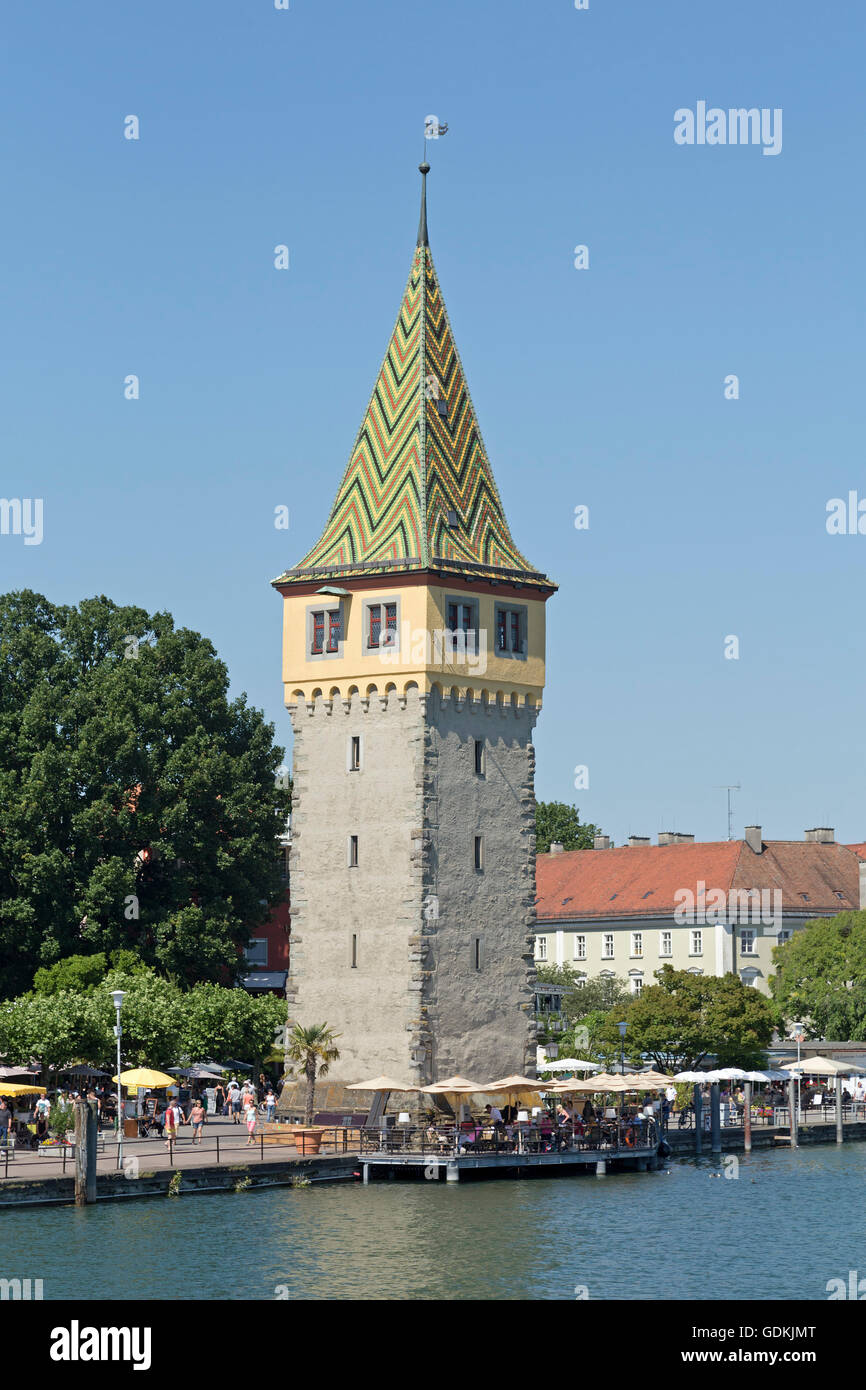 harbour with Mangenturm, Lindau, Lake Constance, Bavaria, Germany Stock Photo Alamy