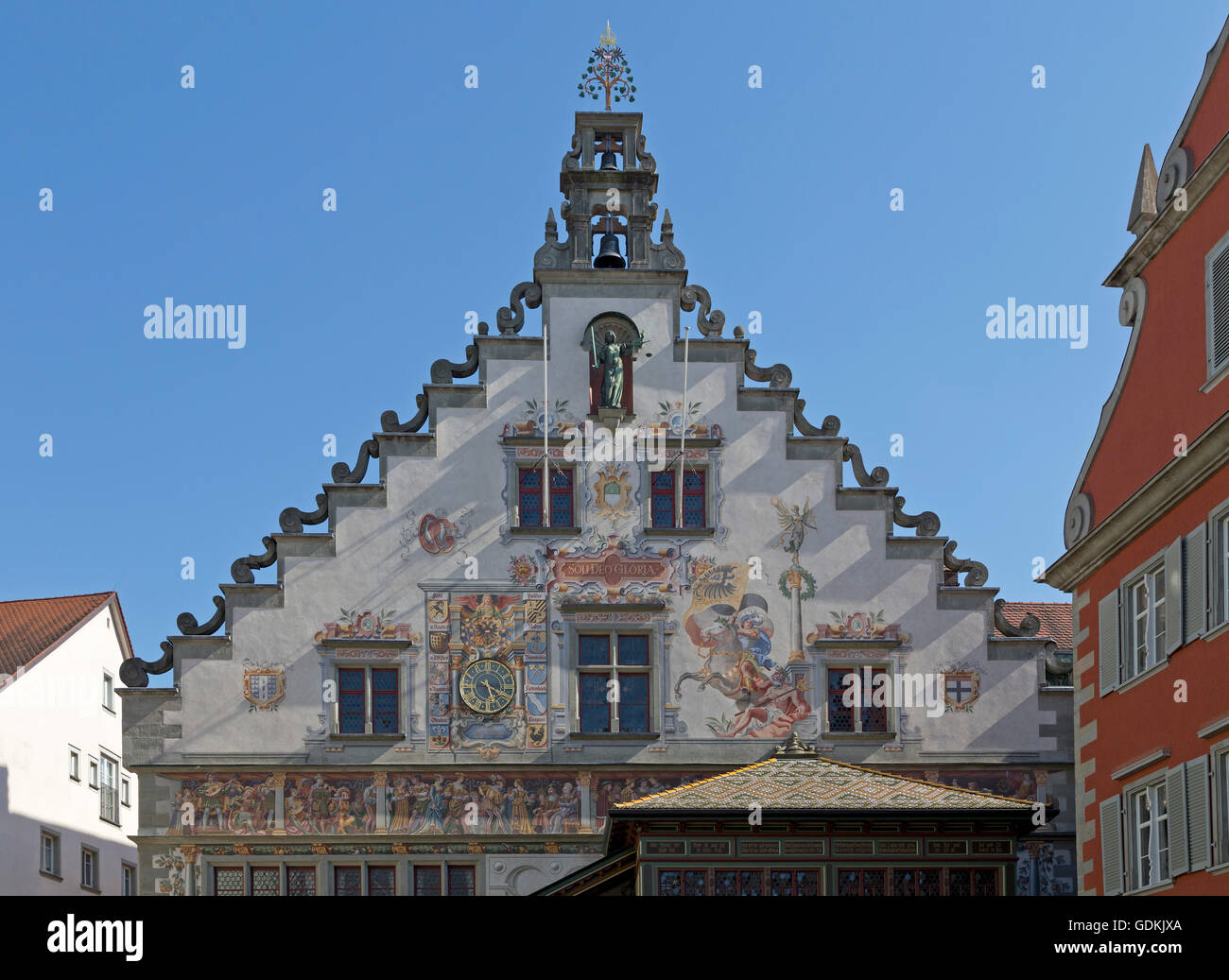 old town hall, Lindau, Lake Constance, Bavaria, Germany Stock Photo