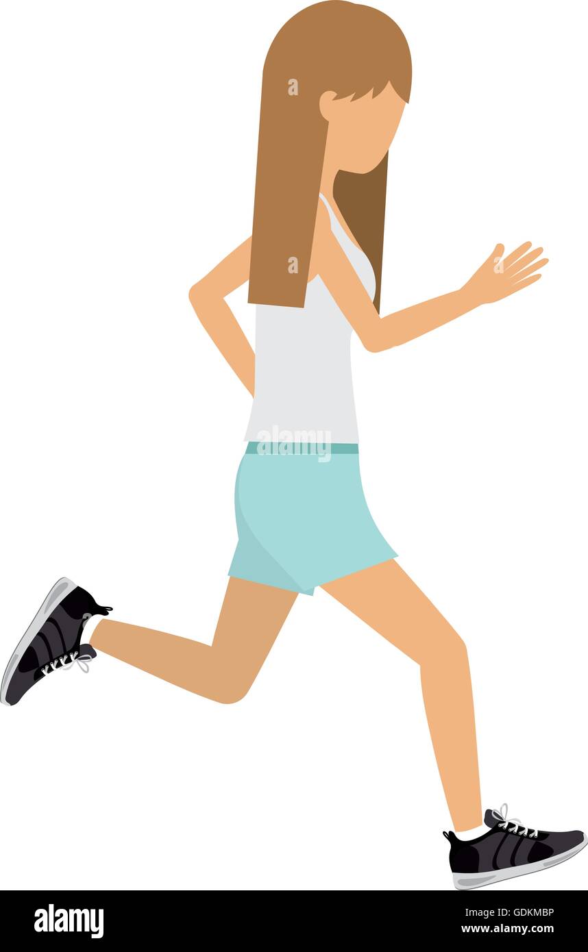 female athlete practicing running Stock Vector Image & Art - Alamy