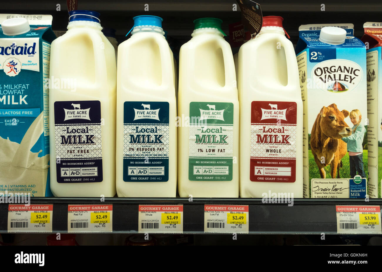 Local Milk for sale in New York City supermarket Stock Photo Alamy