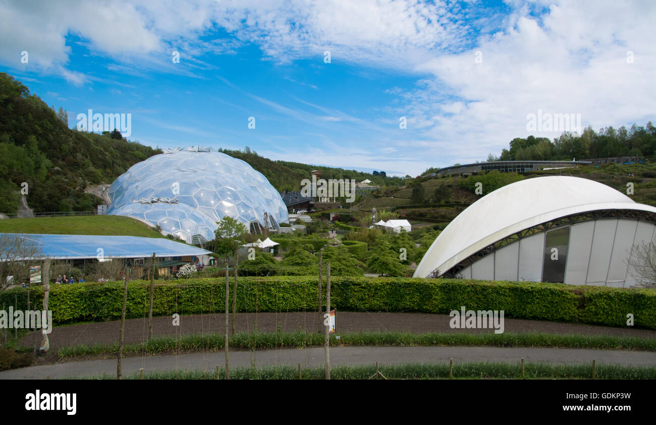 The Biomes at the Eden Project in Cornwall, UK Stock Photo