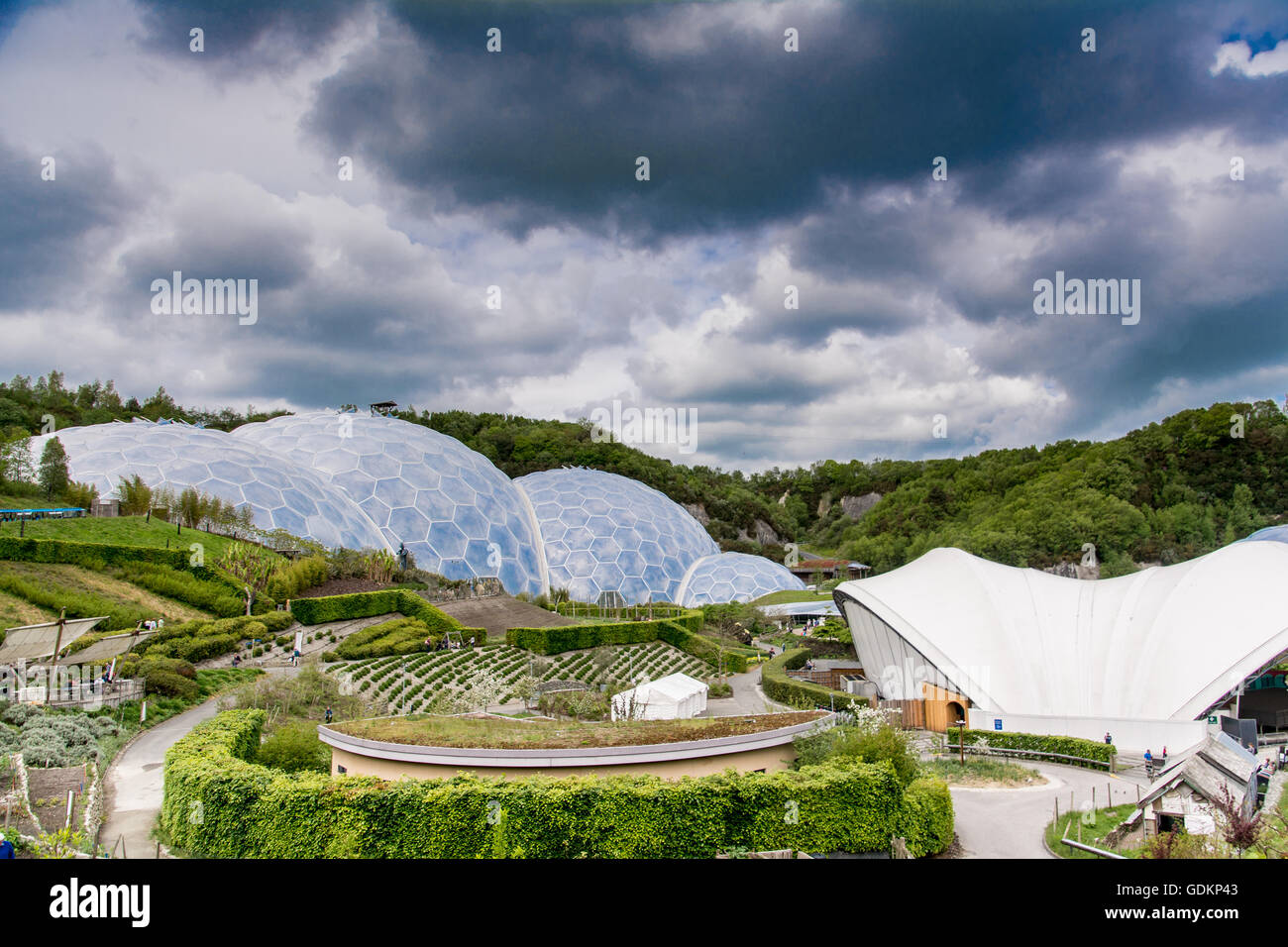 The Biomes at the Eden Project in Cornwall, UK Stock Photo