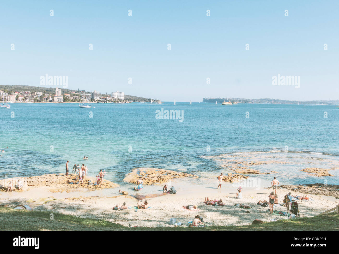 Manly, Sydney, New South Wales, Australia - November 11, 2013 People relaxing at the beach. Stock Photo