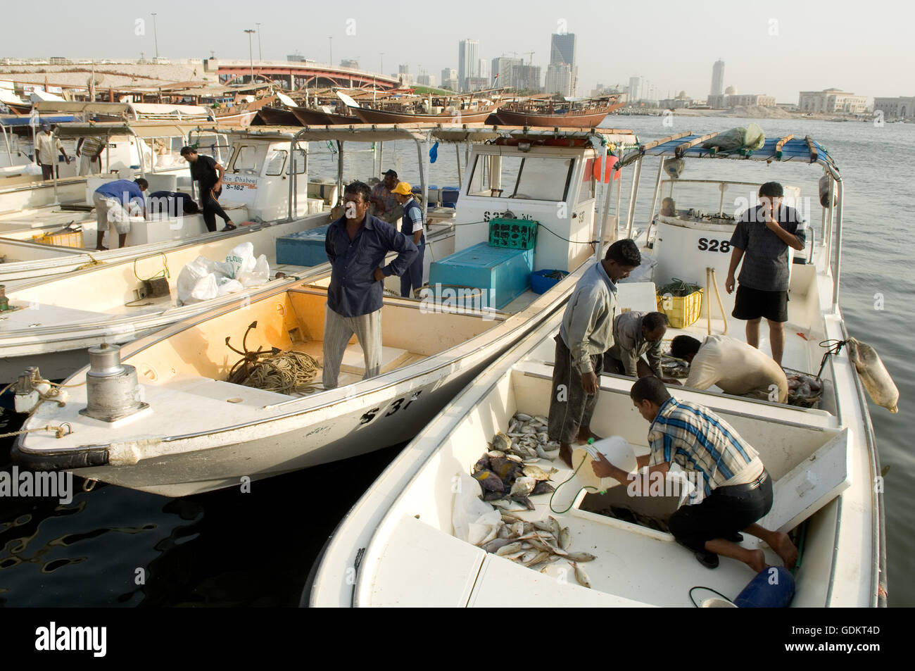 Fishing boats, Sharjah, UAE Stock Photo Alamy
