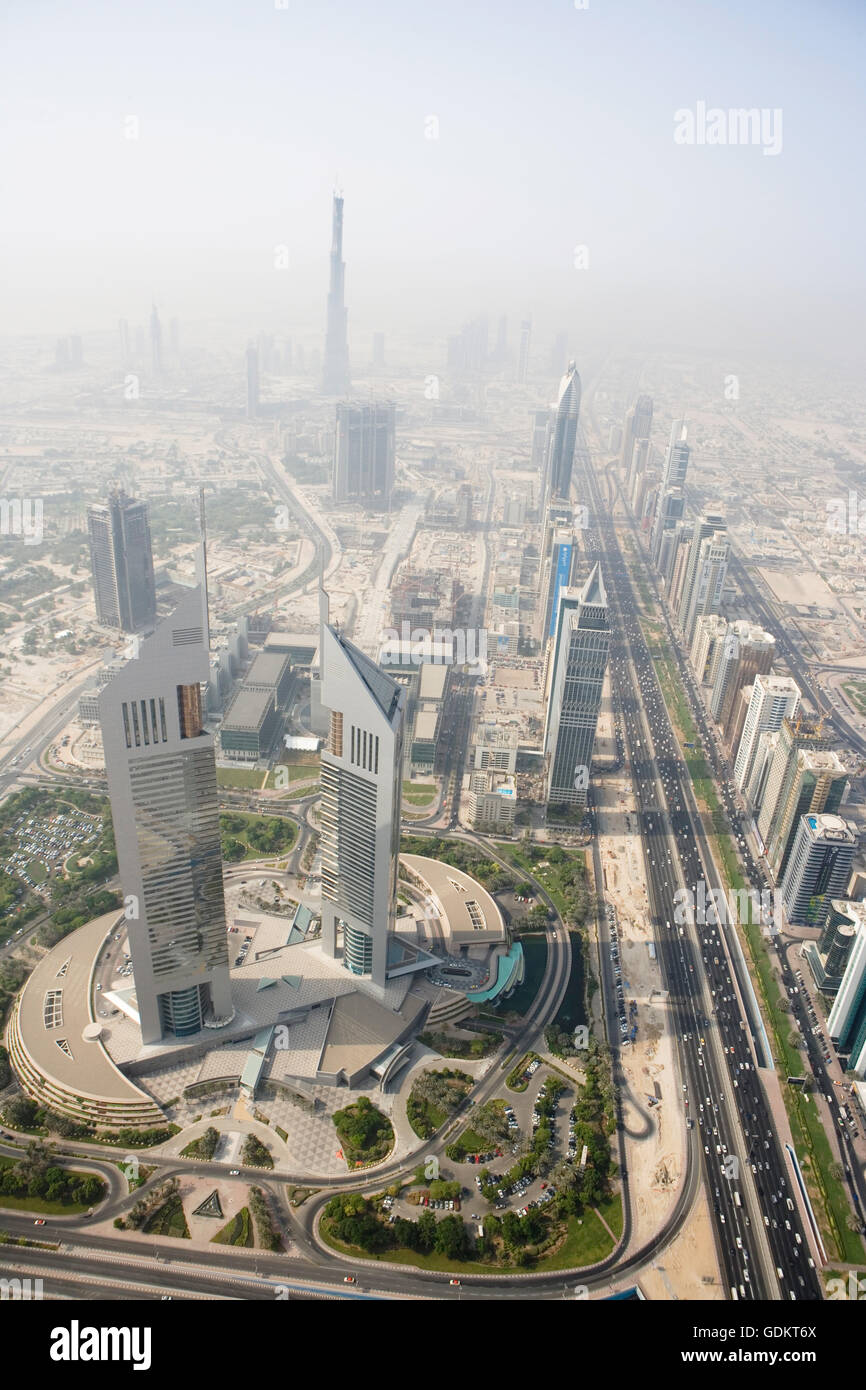 Aerial view of Sheikh Zayed Road, Dubai, UAE Stock Photo Alamy