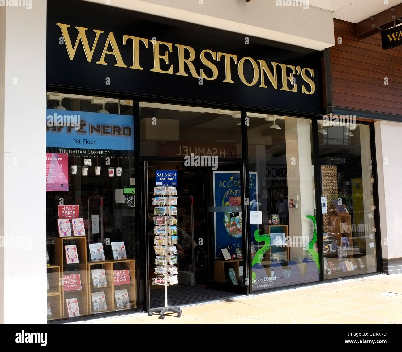 waterstones book shop seller branch in westwood cross shopping centre in east kent uk july 2016 Stock Photo