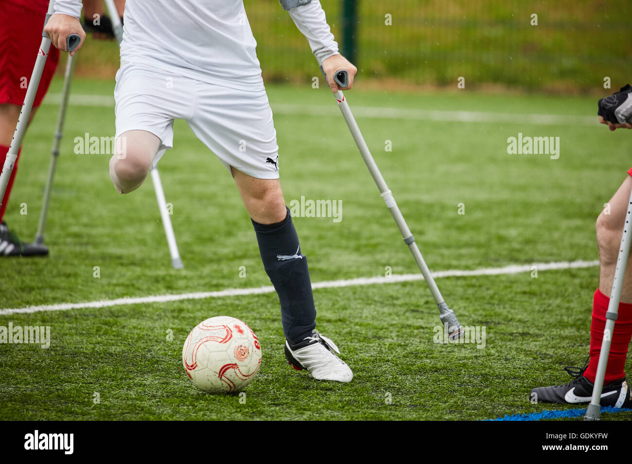 EAFA Takeda League Cup  Portway Lifestyle Centre, Oldbury, Birmingham Amputee football is an disabled sport played Outfield play Stock Photo