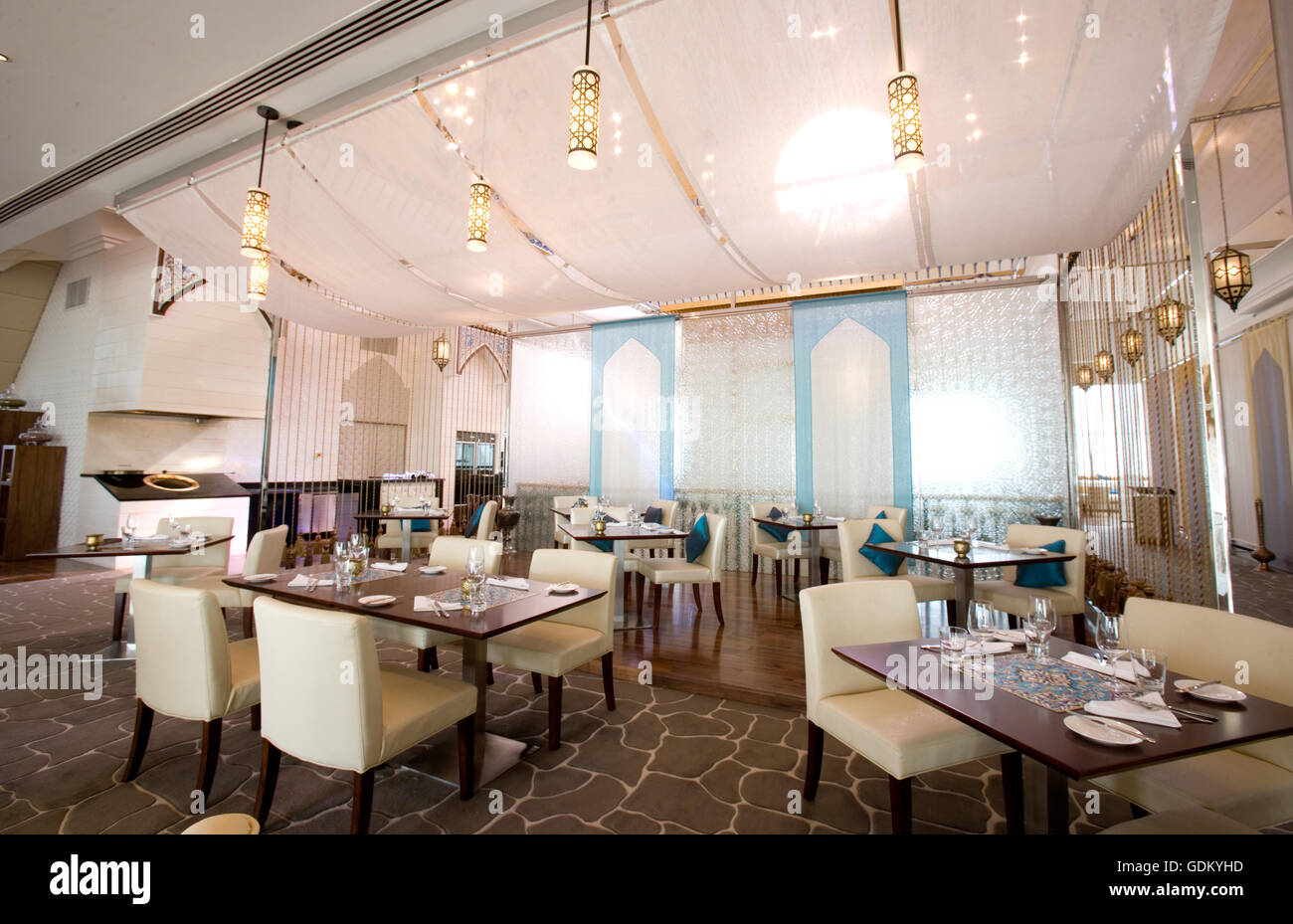 The decor at Persia Persia restaurant, Wafi City, Dubai, UAE Stock