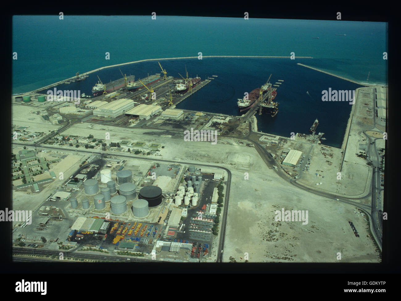 An aerial view of the Dubai Drydocks, Dubai, UAE Stock Photo Alamy