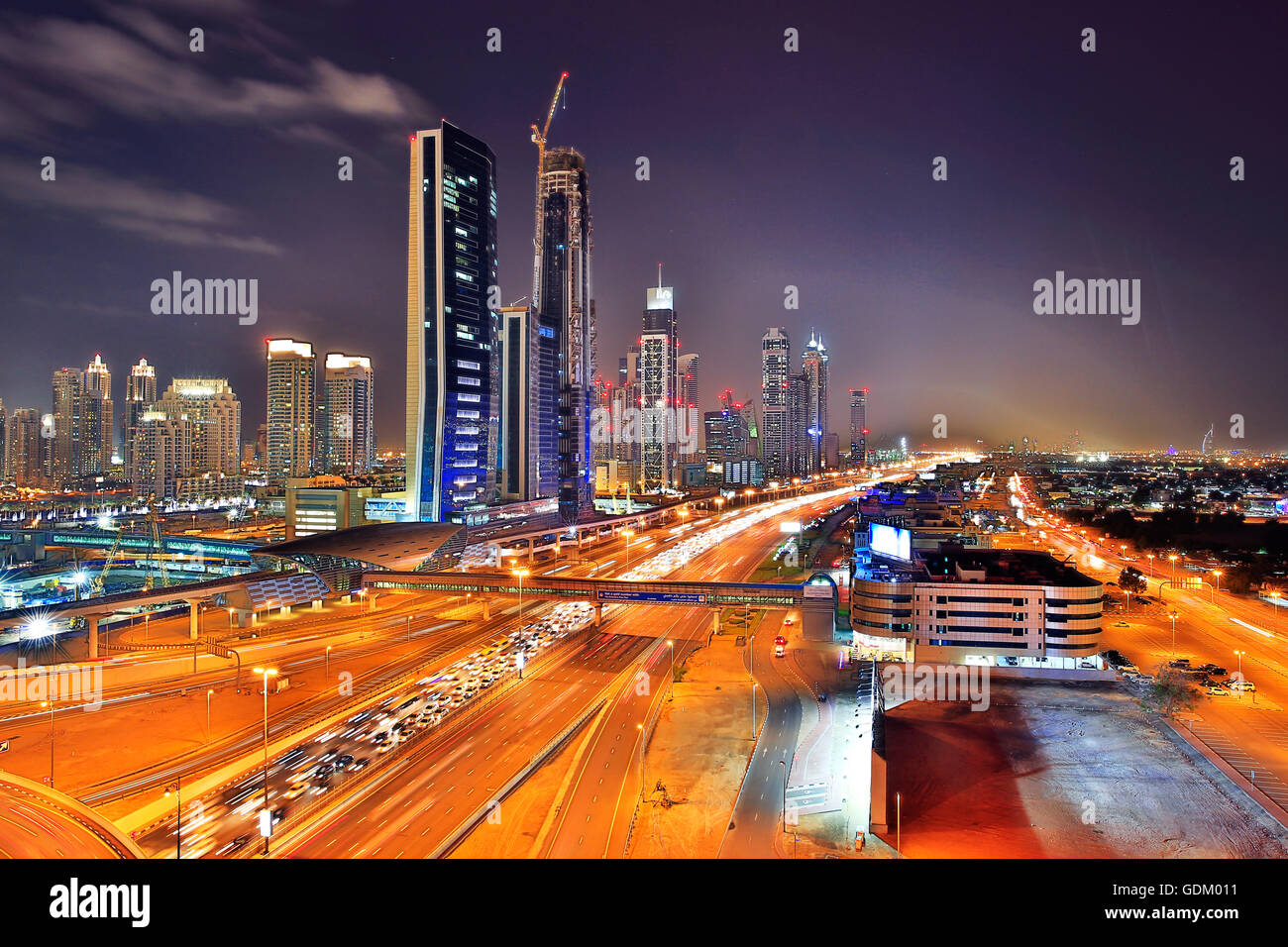 A view of sheikh zayed road, Dubai, UAE Stock Photo Alamy
