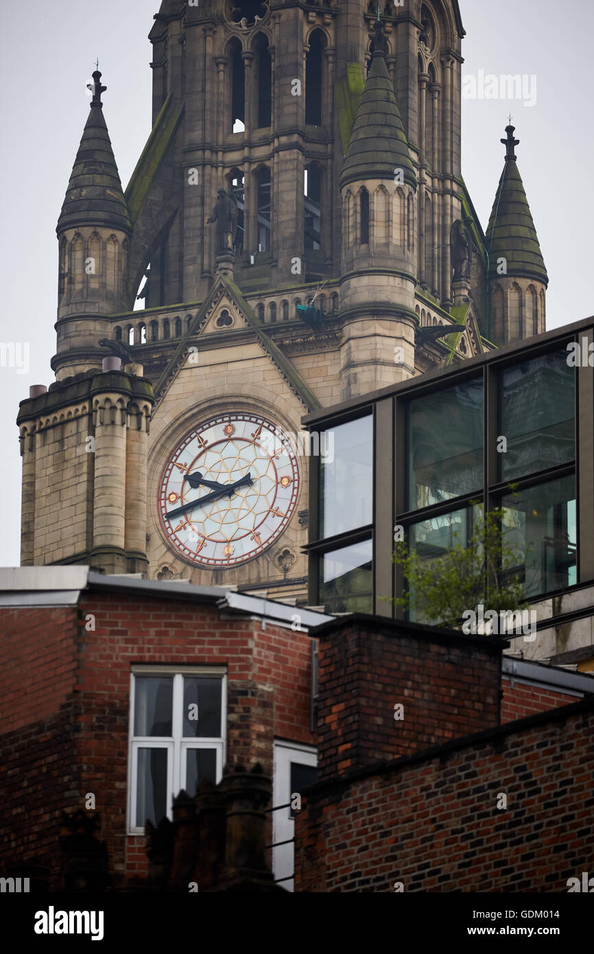Manchester town Hall clockface clock face  Town Hall council building local government, a city hall, town hall, civic centre, (i Stock Photo