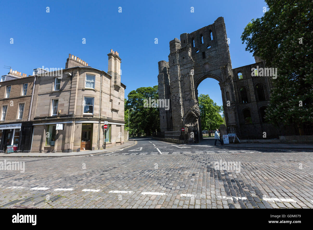 Kelso Abbey ruins, Scottish Borders, Scotland, UK Stock Photo