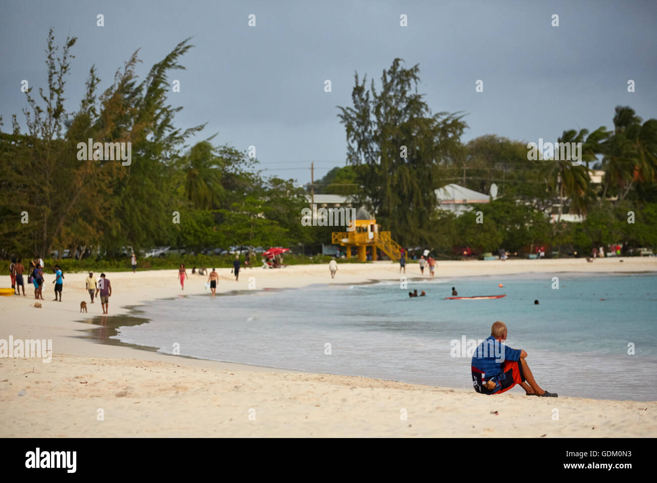 The Lesser Antilles Barbados Parish Saint Michael west indies capital Bridgetown coastal beach Brownes beech Carlisle Bay small Stock Photo