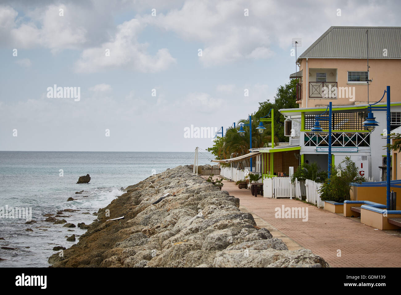 The Lesser Antilles Barbados Parish west indies Barbados North west  Caribbean sea coast Speightstown  the town known as Little Stock Photo