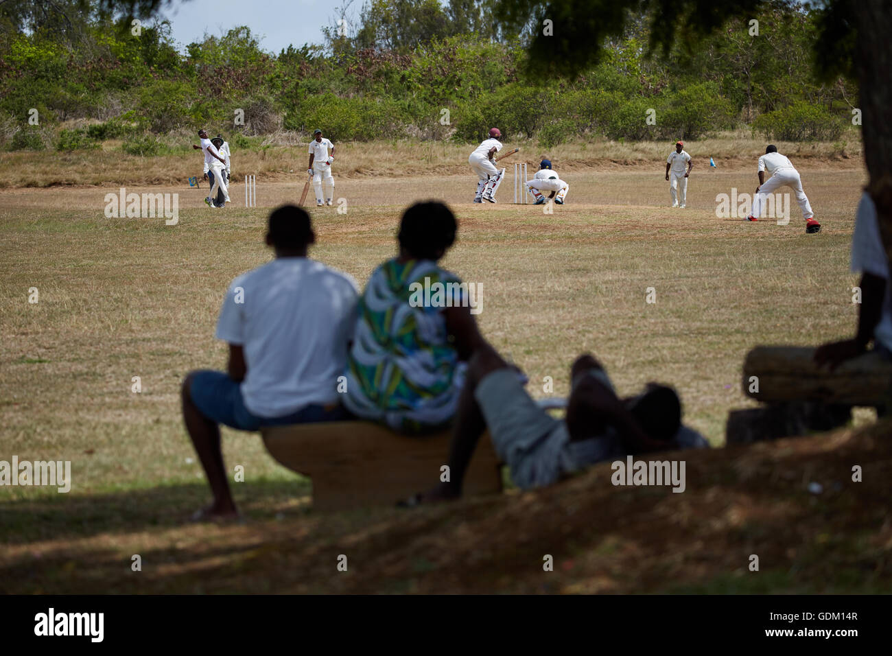 The Lesser Antilles Barbados Parish west indies Barbados houses in the Keith David Boyce Pavillion cricket club match playing fi Stock Photo
