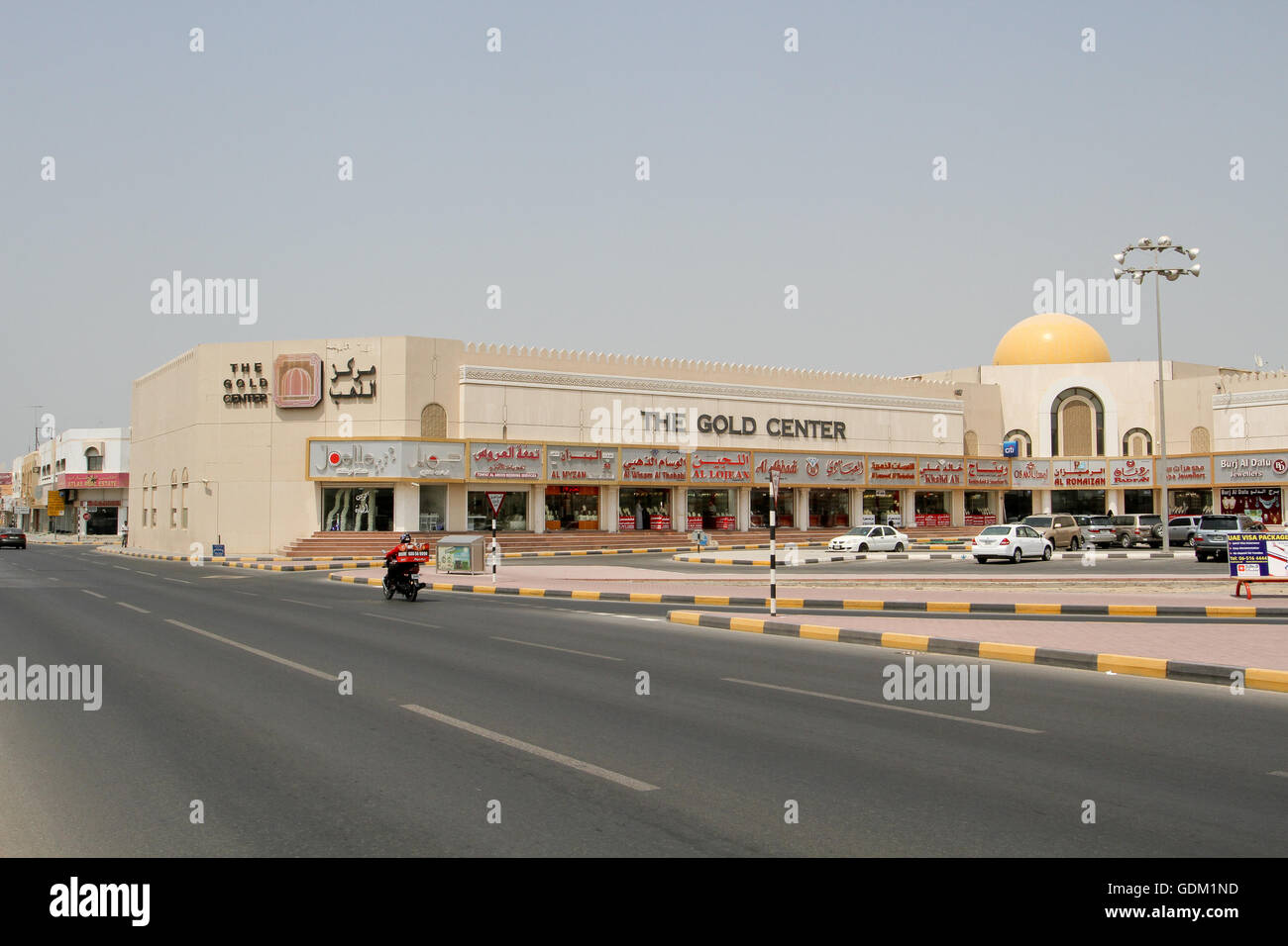 A view The Gold Center from a street in Sharjah, Sharjah, UAE Stock