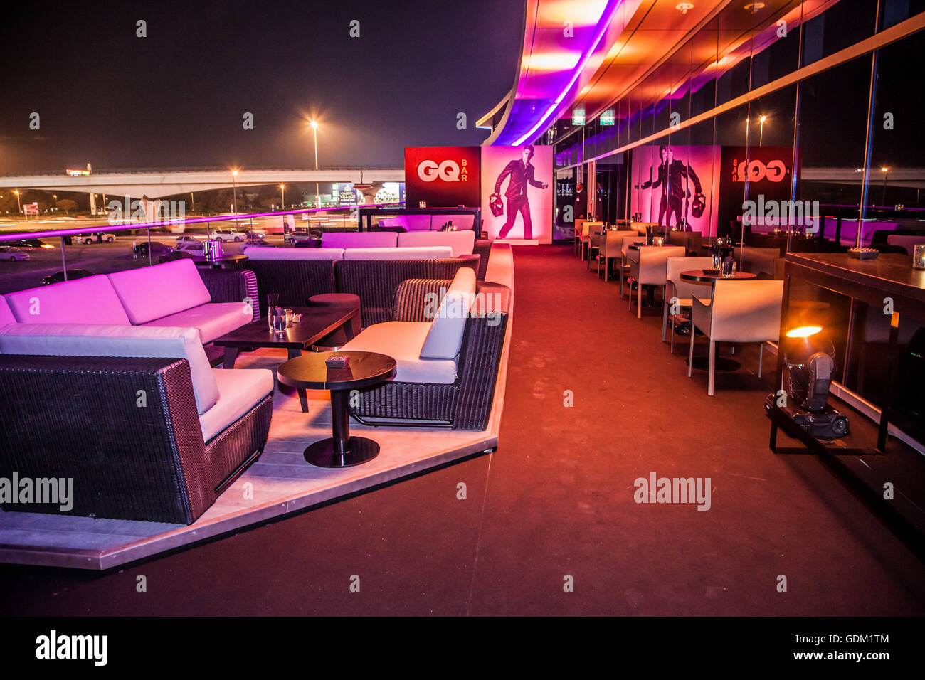 Outside area of GQ Bar, JW Marriott Marquis, Dubai, UAE Stock Photo Alamy