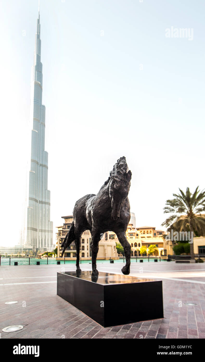 A horse sculpture, Downtown Dubai, Dubai, UAE Stock Photo Alamy