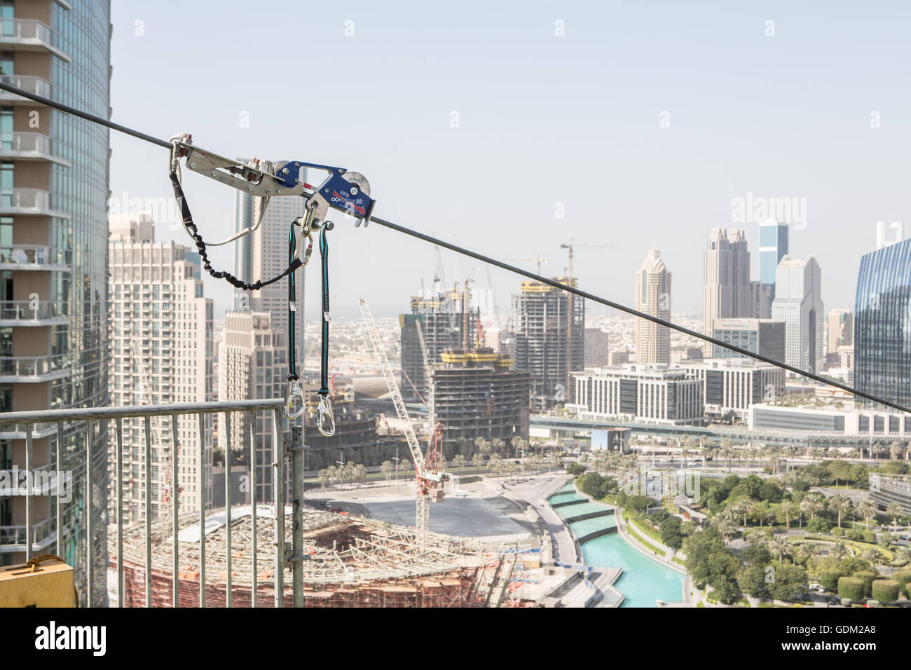 XLine zipline In Downtown Dubai Stock Photo Alamy