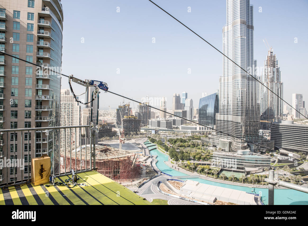 XLine zipline In Downtown Dubai Stock Photo Alamy