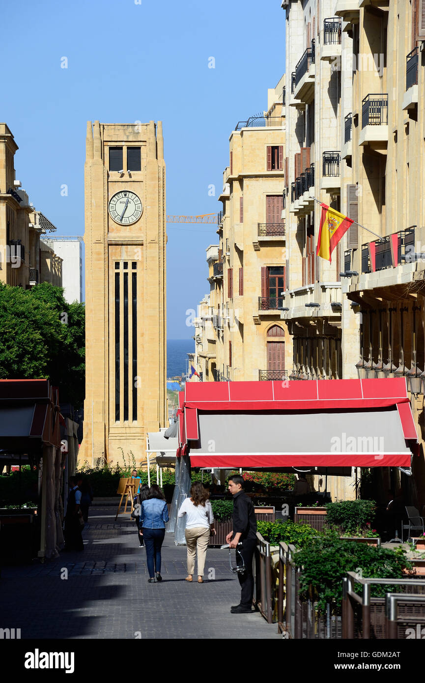 Lebanon, The Beirut Central District (BCD) or Centre Ville around the Place d'Etoile (also: Nejmeh Square) is  Beirutâ€™s historical and geographical center, and the  financial, commercial, and administrative center of the country,an area thousands of yea Stock Photo