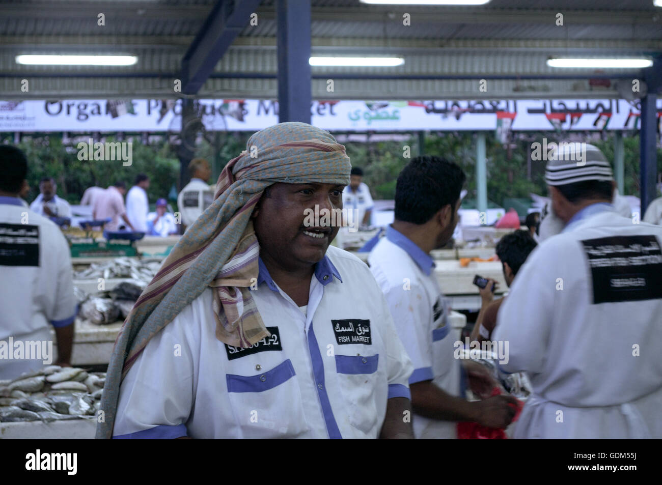 Scene at the Dubai fish market, UAE Stock Photo Alamy