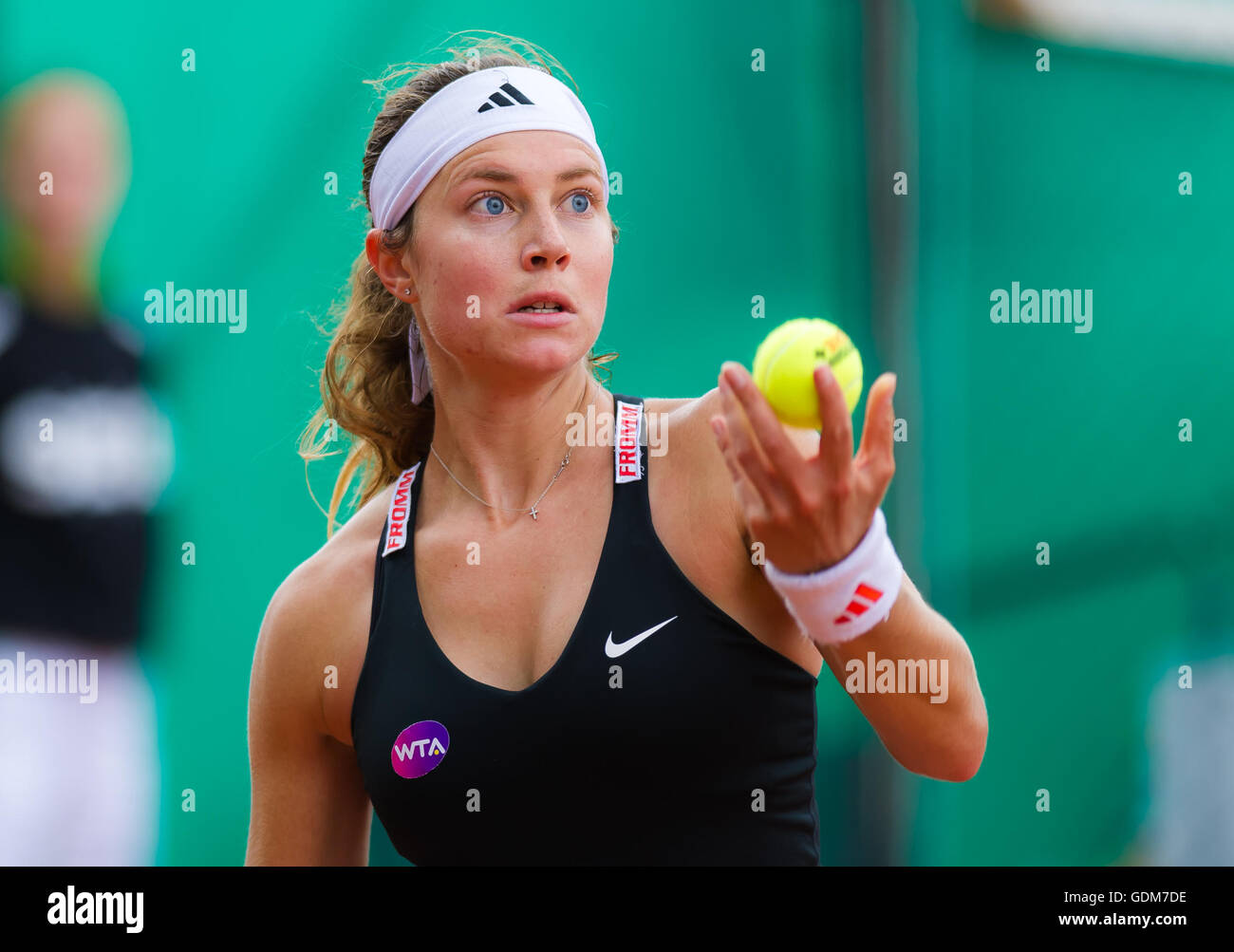 Bastad, Sweden. 18 July, 2016. Stefanie Voegele in action at the 2016 Ericsson Open WTA International tennis tournament Credit:  Jimmie48 Photography/Alamy Live News Stock Photo