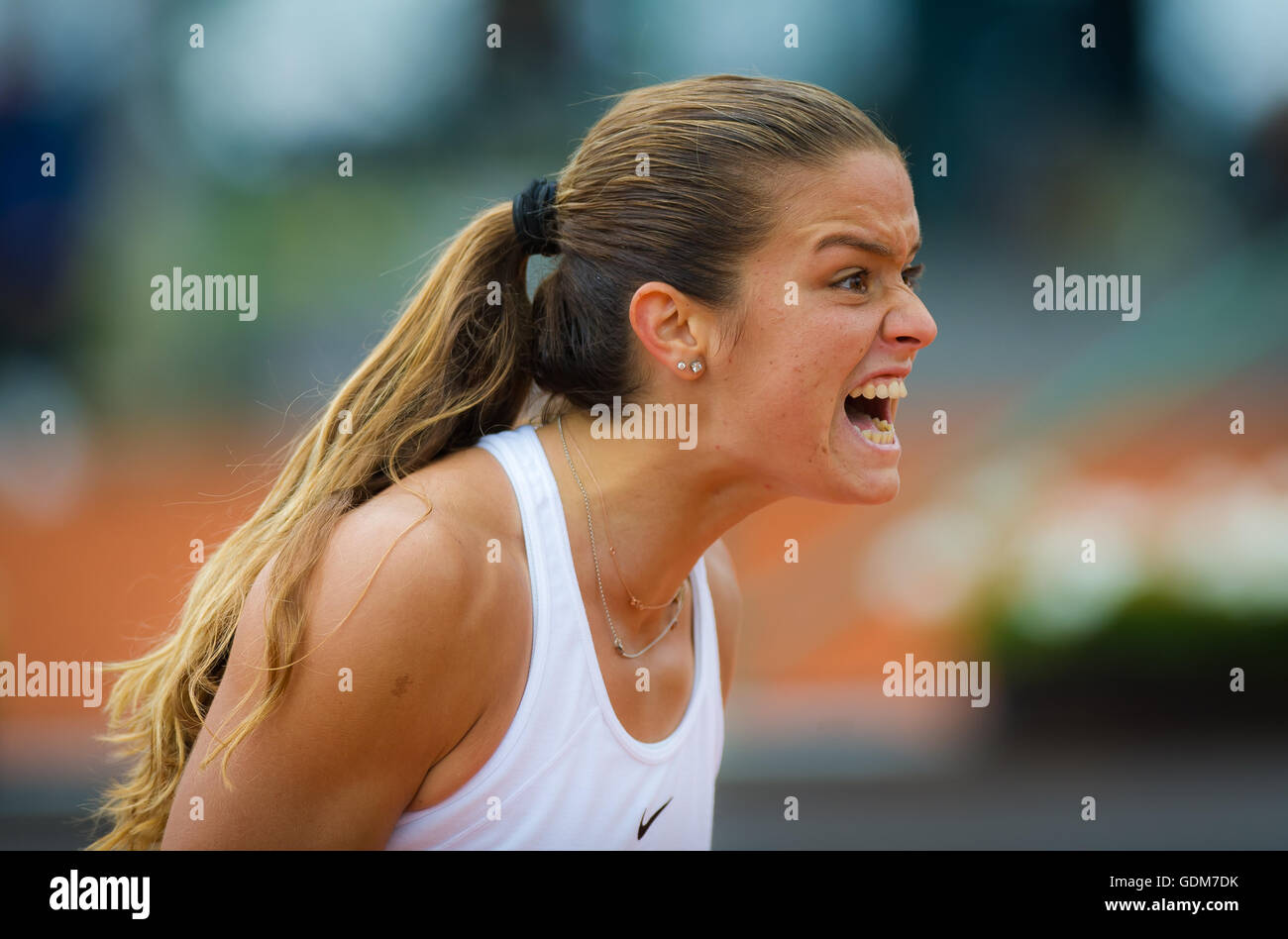 Bastad, Sweden. 18 July, 2016. Maria Sakkari in action at the 2016 Ericsson Open WTA International tennis tournament Credit:  Jimmie48 Photography/Alamy Live News Stock Photo