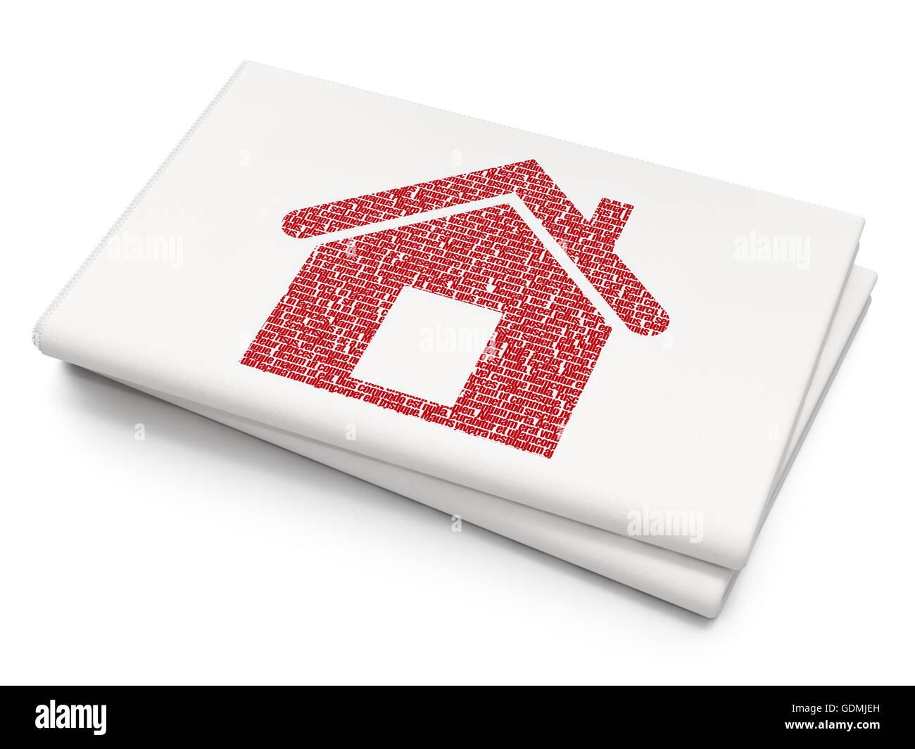 Business concept home on blank newspaper background stock photo alamy